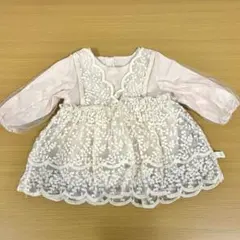 ベビードレス 　80　女の子　セレモニー　記念日　誕生日　ワンピース　春　レース