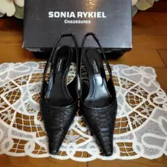 SONIA RYKIEL スリングバック サンダル ブラック　　Size35のサムネイル
