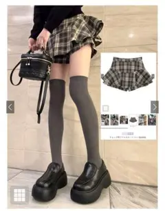 GRL チェック柄フリルスカートパンツ［ks006］