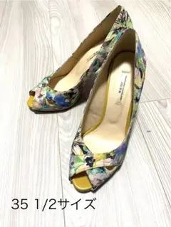 セブントゥエルブサーティー　花柄オープトゥパンプス　22.5cm