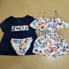RUSTY フラワープリント セパレート水着 140