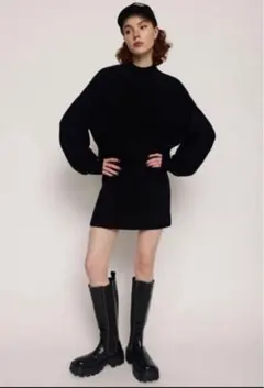 SLYセットアップ 2点セットニット セーター&スカートブラック