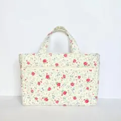 最終値下げ　バッグインバッグ　ハンドメイド　小薔薇柄
