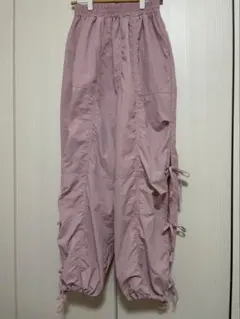 RETRO GALLERY ピンク　カーゴパンツ　リボン　フリー
