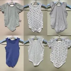 【※新品未使用】アカチャンホンポ 半袖・ノースリーブロンパース6枚セット 90
