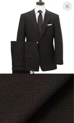 AOKI 洗えるストレッチ2パンツスーツ 茶 LES MUES ベーシック A4