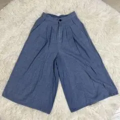 Sorridereガウチョパンツ ブルー ウエストゴム タック入り✨Mサイズ