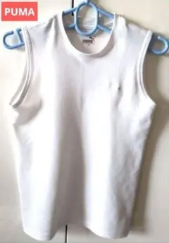 【PUMA】プーマ ロゴマーク入り キッズ 男児 白 メッシュ シャツ 130
