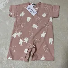 miffy うさぎ柄ロンパース 80 ピンク