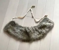ファー マフラー グレー系 リボン付き