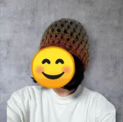 1213-2ビーニー　ニット帽　クラッシャーハット　クロシェハット　Y2K