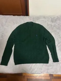 Polo Ralph Lauren ケーブルニットセーター XL ダークグリーン