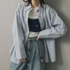 センスオブプライス　アーバンリサーチ　ストライプシャツ　ブルー　未使用新品