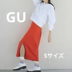 GU Sサイズ カットソーナローミディスカート タイトスカート オレンジのサムネイル