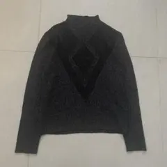 【美品】リブニット ラメ モックネック ブラック M 〜L きれいめ 華やか上品