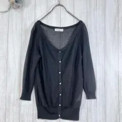 ☆アーヴェヴェ/a.v.v (38) ラメ カーディガン ブラック 薄手 春夏
