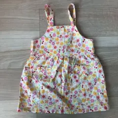 【美品】ミキハウス 花柄ジャンパースカート 100cm