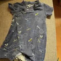 同封150円　トンボ柄 ネイビー甚平 80cm