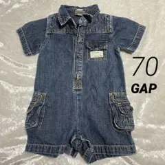 【美品】BabyGAP 70 カバーオール　ロンパース　ギャップ　デニム