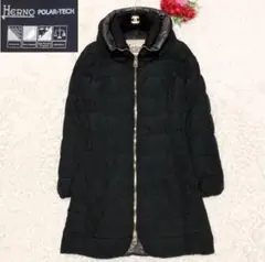 HERNO ヘルノ ダウンコート ステンカラー ポーラテック レディース 黒