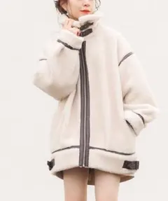 CHICO 【Web限定】ムートン風フライトボアジャケット