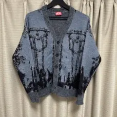 DIESEL アートプリント モヘアカーディガン