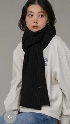 Sonny Label ブラックリブ編みマフラー⭐︎美品