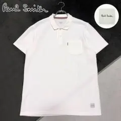 ポールスミス 半袖 ポロシャツ LL 白 鹿の子 ポケット マルチストライプのサムネイル
