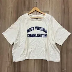 チャオパニックティピィ　カレッジロゴ 半袖Tシャツ オーバーサイズ　白　古着のサムネイル