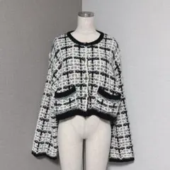 アパートバイ チェック ニット カーディガン