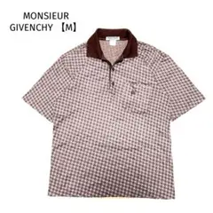 MONSIEURGIVENCHYジバンシーポロシャツ総柄 ブラウンヴィンテージMのサムネイル