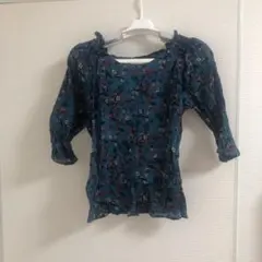 アズノゥアズピンキー　花柄ブラウス　ブルー