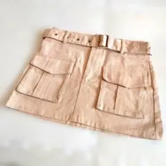 SHEIN ベルト付き ミニスカート ベージュ XS