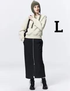 新品未使用　GU 裏フリースフロントジップスカート　L