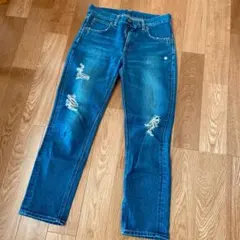 リー　ダメージデニム　スキニー　Lee ブルー　M