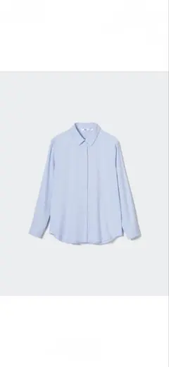 ユニクロ　レーヨンブラウス　Lサイズ完売　ブルー 美品