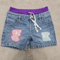 X-girl stages デニムショートパンツ 紫ウエスト
