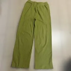 リブニットパンツ ワイドパンツ