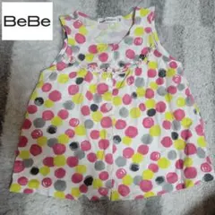 BeBe ドット柄 ノースリーブ チュニック 100