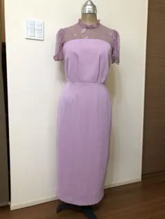 snidelスナイデル　レースコンビタイトワンピースピンクM 結婚式オケージョン