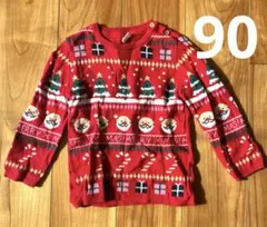 クリスマス柄赤ニットセーター