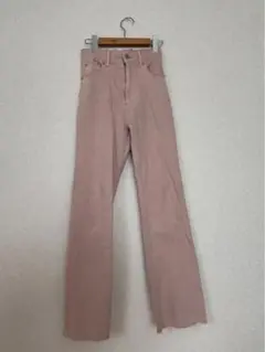 chico ピンク ハイウエスト フレアデニム S