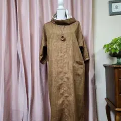 着物リメイク　ワンピース(パフスリーブ)