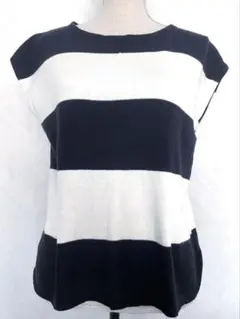 techichi テチチノースリーブ　ボーダーニット　フリーサイズ