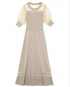 LAGUNAMOON ベージュ ニットワンピース 半袖