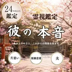 【対面鑑定1万円相当】霊視、占い、結婚、予言、復縁、不倫、金運、子宝、未来、運命