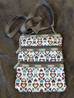 レスポートサック ３段サコッシュLeSportsac ハート柄