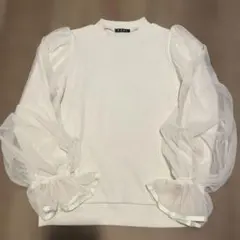 INGNI フリル袖 ニット 長袖 ホワイト Mサイズ