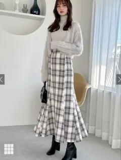 GRL グレイル チェック柄ツイードマーメイドスカート[gc230] Mサイズ
