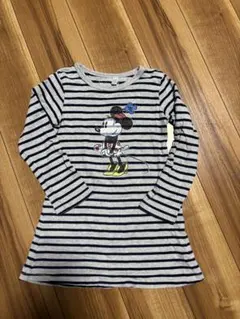 ミニーマウス 長袖　ボーダーワンピース 130cm